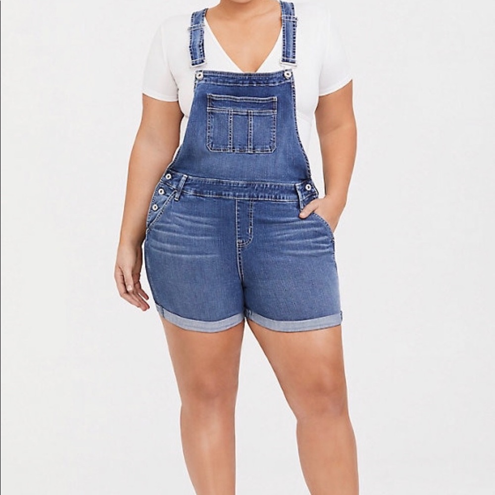 Torrid Shortalls Medium Wash